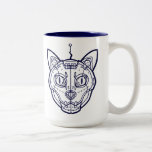 Navy Mechanicat Mug<br><div class="desc">This handsome navy coffee mug is exactly the gift for the robotic cat-lover on your list.</div>