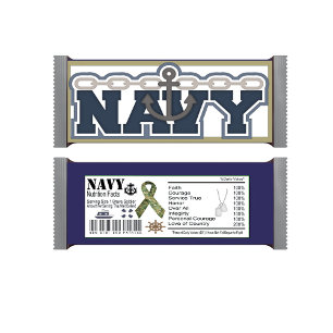 Navy Military Celebration Candy Bar Wrapper Notepad