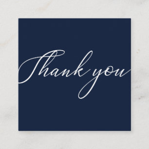 Navy Minimal Modern Thank you Business Cards