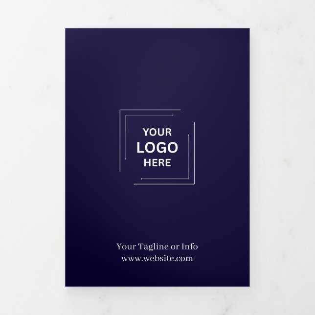 Navy Minimal Professional Trifold Brochure Design (Cover)