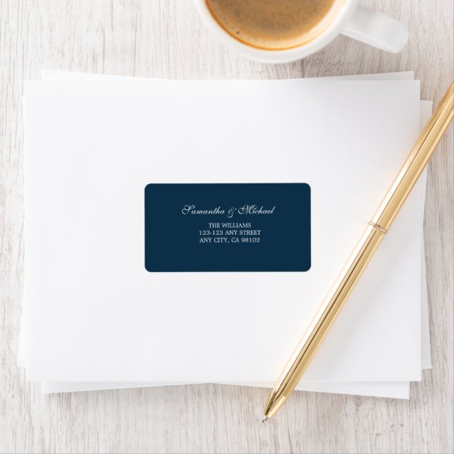 Navy Minimalist Address Label (Insitu)