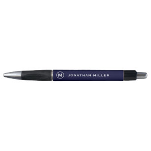 Navy Minimalist Monogram Personalized Pen