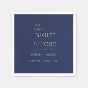 Navy Minimalist the Night Before Wedding Party Napkin