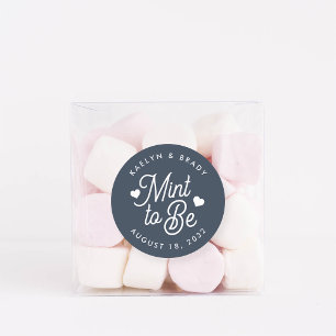 Navy   Mint to Be Personalised Wedding Favour Classic Round Sticker