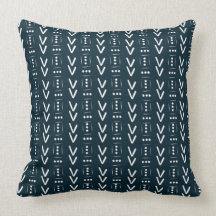 Navy Modern Arrow Mud Cloth Print Accent