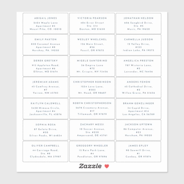 Navy Modern Bold Wedding Guest Address Sticker (Sheet)