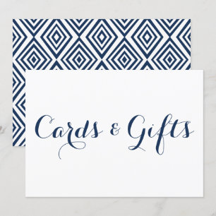 Navy Modern Calligraphy Cards & Gifts Wedding Sign