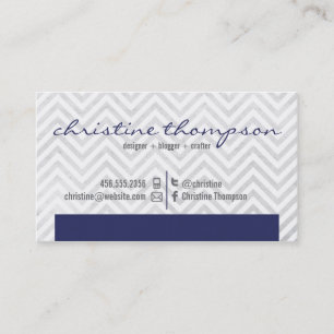 Navy Modern Chevron Professional Business Card