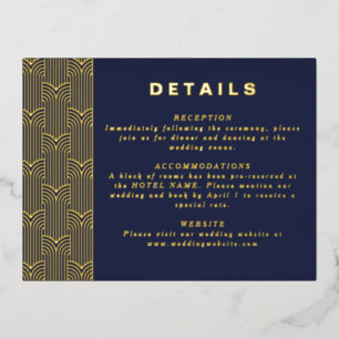 Navy Modern Foil Detail Card