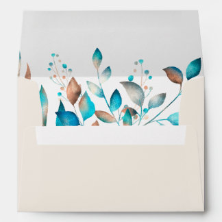 Navy Modern Greenery Rustic Wedding Envelope