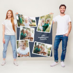 Navy modern multi photo family home decor gift fleece blanket<br><div class="desc">Modern stylish multi photo family home decor gift,  Ideal anniversary,  birthday,  mothers day,  fathers day,  new house or Christmas gift. Navy blue Colour can be changed.</div>