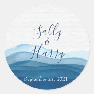 Navy, Modern Watercolor Stickers