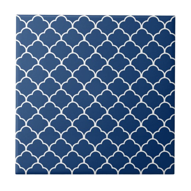 Navy Moroccan Design at  Emporiomoffa Tile (Front)