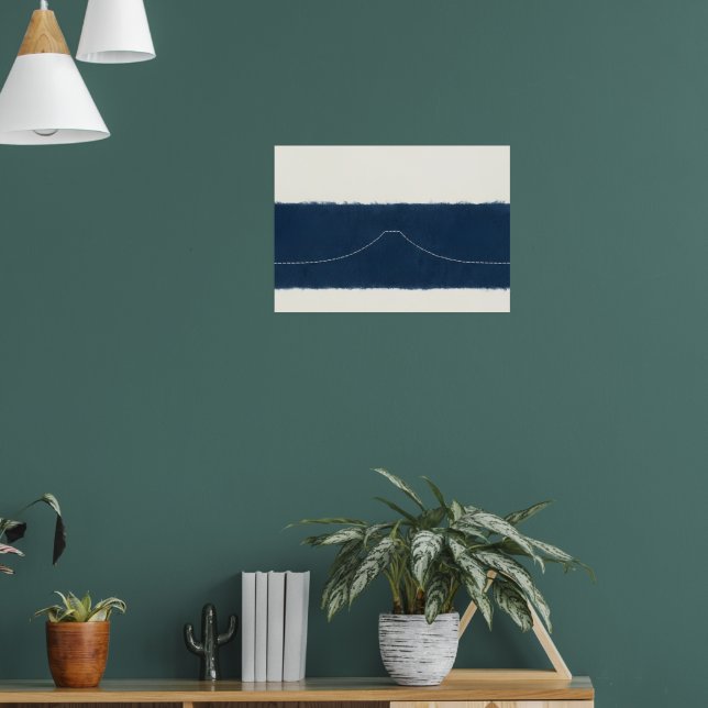 Navy Mountain Horizon Poster (Living Room 1)