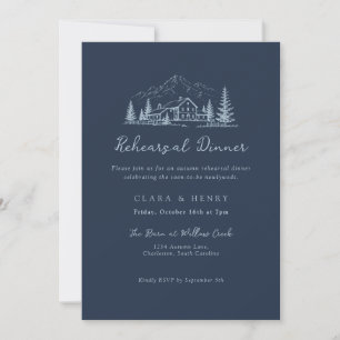 Navy Mountain Rehearsal Dinner Invitation