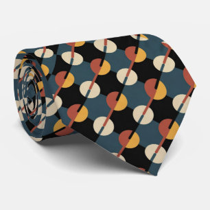 Navy & Multicolor Geometric Circles Tie