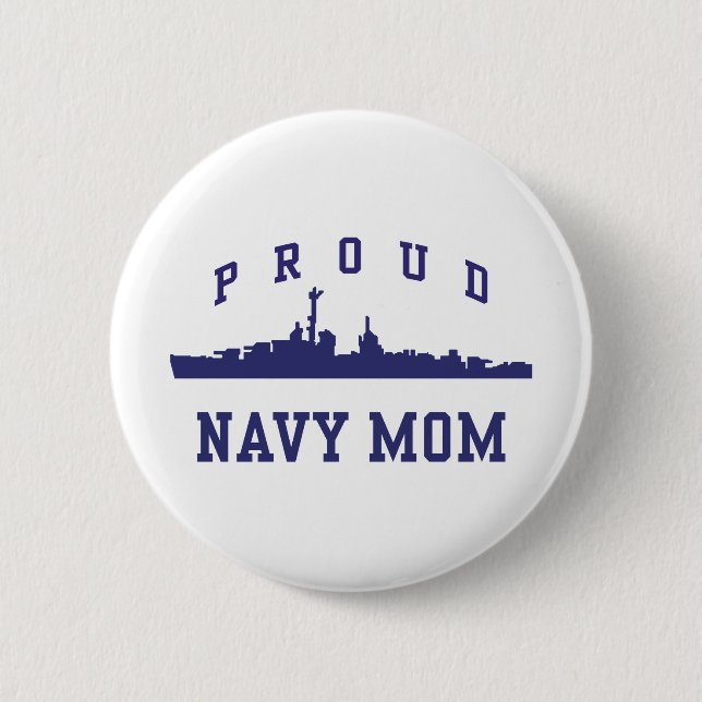Navy Mum 6 Cm Round Badge (Front)
