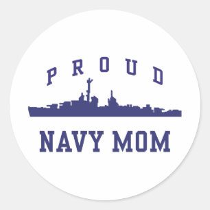 Navy Mum Classic Round Sticker