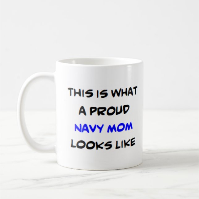 navy mum coffee mug (Left)