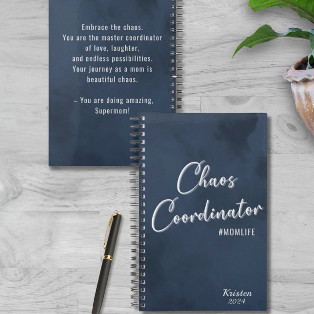 Navy Mum Life Chaos Coordinator Add Name Date Mama Planner (Creator Uploaded)