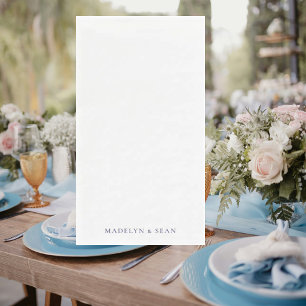 Navy Names Simple & Elegant White Wedding Napkin