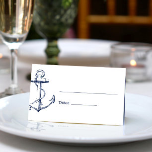 Navy Nautical Anchor Place Card