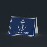 Navy Nautical Anchor Simple Photo Thank You Card<br><div class="desc">Use this nautical-inspired navy thank you cards to express your gratitude to your guests.</div>