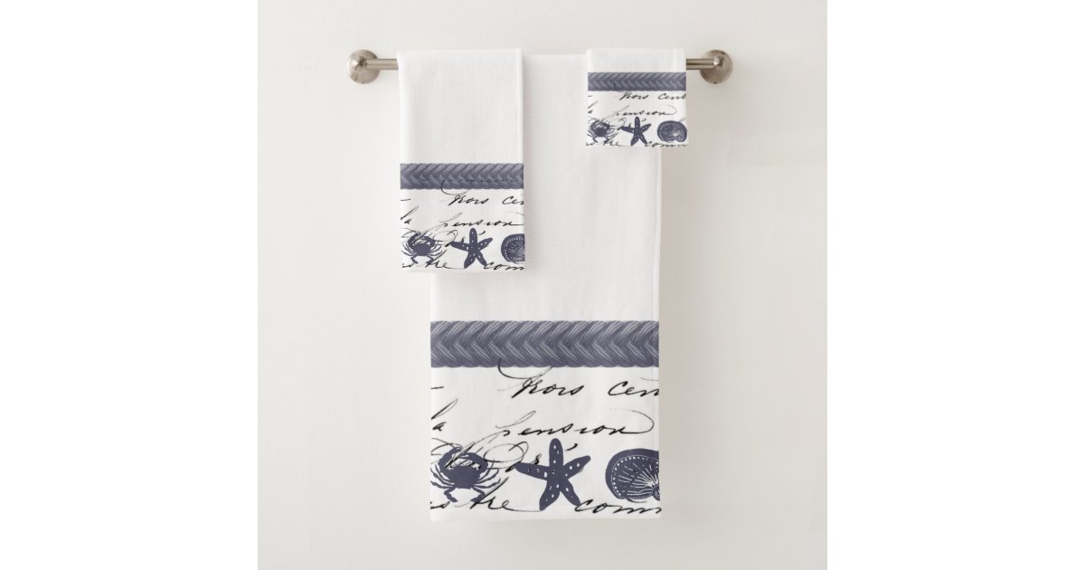 Navy Nautical Bath Towel Set Zazzle