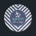 Navy Nautical Chevron Baby Shower Paper Plates<br><div class="desc">Celebrate your baby shower with cute trendy modern navy nautical chevron paper plates.</div>
