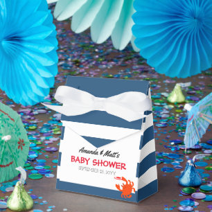 Navy Nautical Crab Baby Shower Favour Box