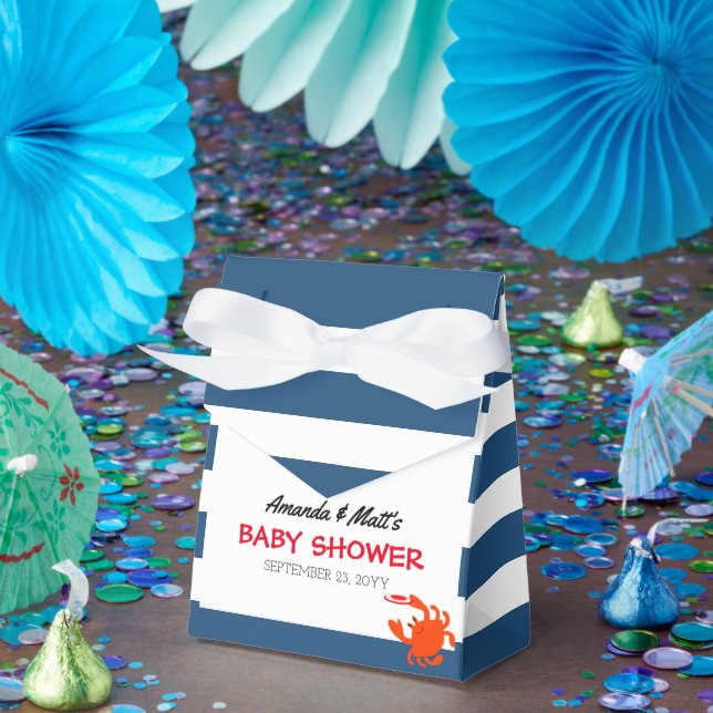 Navy Nautical Crab Baby Shower Favour Box (Party)