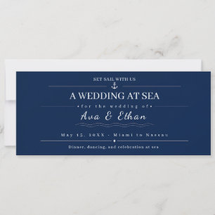 Navy Nautical Cruise Wedding Invitation