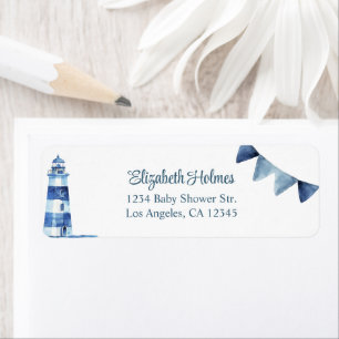 Navy Nautical Lighthouse Baby Shower Address