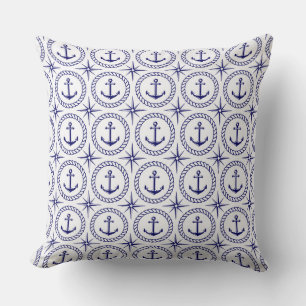 Navy Nautical Pattern Cushion