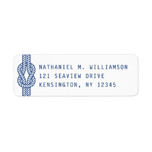 Navy Nautical Rope Return Address Label