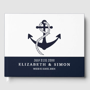 Navy Nautical Sailing Themed Wedding Guest Book