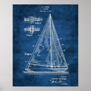 Navy Nautical Wall Decor Sailboat Patent #5