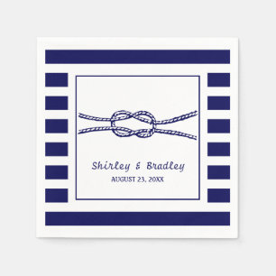 Navy Nautical Wedding Personalised Napkin