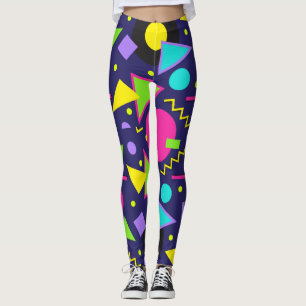 Navy Neon Abstract Leggings