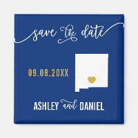 Navy New Mexico Wedding Save the Date Map