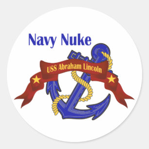 Navy Nuke ~ USS Abraham Lincoln Classic Round Sticker