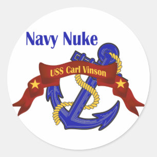 Navy Nuke ~ USS Carl Vinson Classic Round Sticker