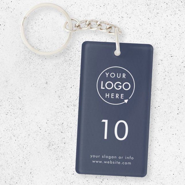 Navy Number | Modern Blue Hospitality Business Key Ring (Creator Uploaded)