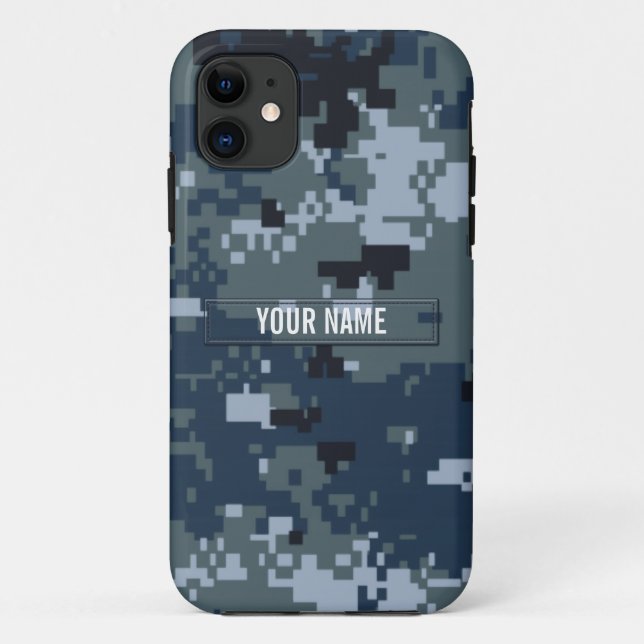 Navy NWU Camouflage Customisable Case-Mate iPhone Case (Back)