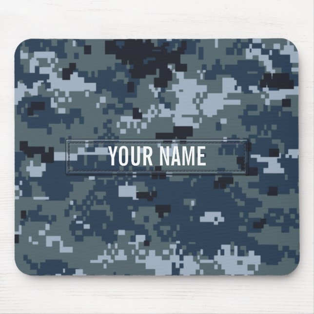 Navy NWU Camouflage Customisable Mouse Mat (Front)