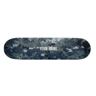 Navy NWU Camouflage Customisable Skateboard