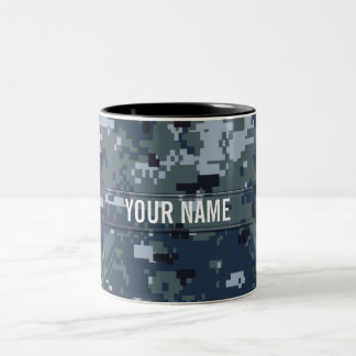 Navy NWU Camouflage Customisable Two-Tone Coffee Mug