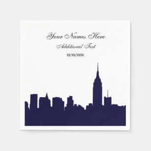 Navy NYC Skyline Silhouette, ESB Napkin