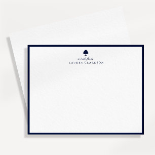 Navy Oak Tree Note Card