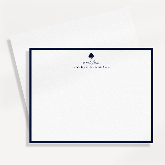 Navy Oak Tree Note Card (Creator Uploaded)